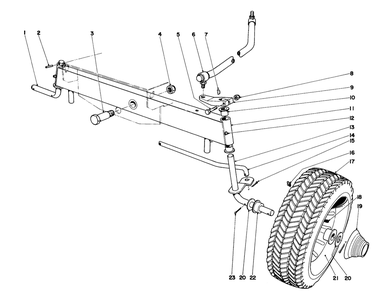 Front Axle Assembly Diagram and Parts List for 57131 3000001 - 3999999 Toro Lawn Tractor
