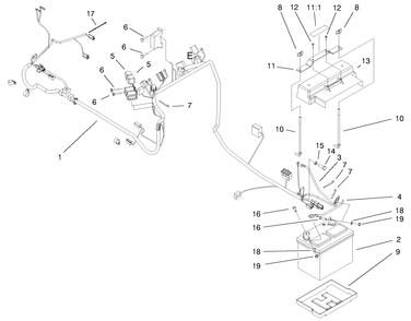 20 Hp Electrical Assembly Diagram and Parts List for 73580 9900001 - 9999999 Toro Lawn Tractor