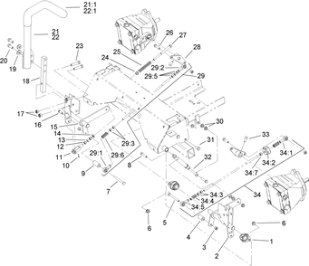 Motion Control Assembly Diagram and Parts List for 74280TE (260000001-260999999)(2006) Toro Lawn Tractor