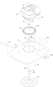 Engine And Deck Assembly Diagram and Parts List for 2611 314000001 - 314000200 Toro Lawn Tractor Accessories