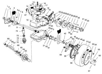 Gear Case Assembly Diagram and Parts List for 22142 7900001 - 7999999 Toro Lawn Mower