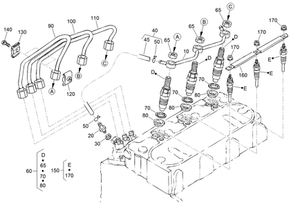 Nozzle Holder And Glow Plug Assembly Diagram and Parts List for 22328 408963400 - 409588175 Toro Lawn Tractor Accessories
