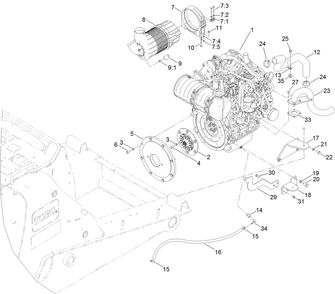 Engine And Air Cleaner Assembly Diagram and Parts List for 22530 405540000 - 406499999 Toro Lawn Tractor Accessories