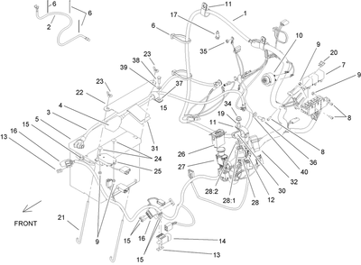 Electrical Assembly Diagram and Parts List for 74264TE (260000001-260999999)(2006) Toro Lawn Mower