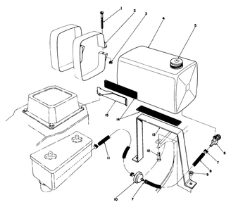 Gas Tank Assembly Diagram and Parts List for 22623 7000001 - 7999999 Toro Lawn Mower
