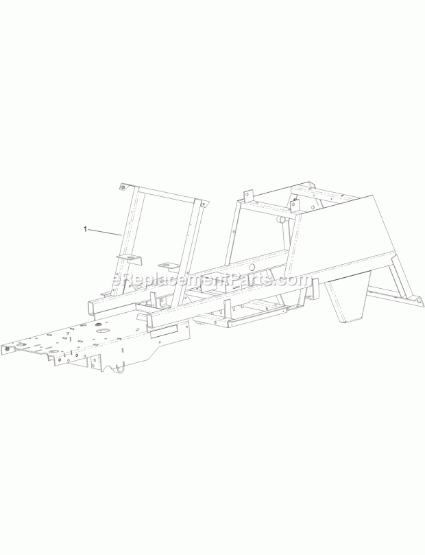 Frame Assembly Diagram and Parts List for 74596 316000001-316999999 Toro Lawn Mower