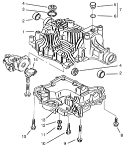Transaxle Case Diagram and Parts List for 72104 7900001 - 7999999 Toro Lawn Tractor