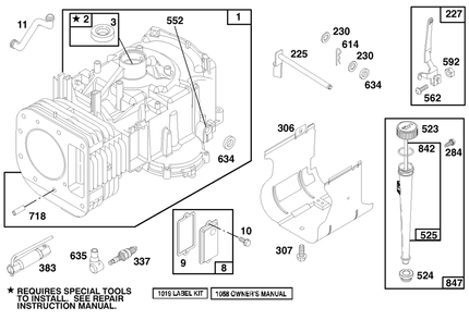 Engine Briggs & Stratton Model 28n777-0174-01 Diagram and Parts List for 71219 7900001 - 7999999 Toro Lawn Tractor