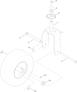 Caster Wheel Assembly Diagram and Parts List for 74785 400000000 - 999999999 Toro Lawn Tractor