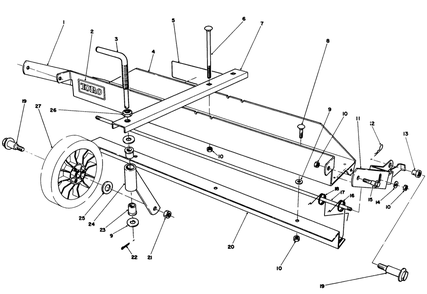 Dethatcher Kit Model No. 59126 (Optional) Diagram and Parts List for 20622C 7000001 - 7999999 Toro Lawn Mower