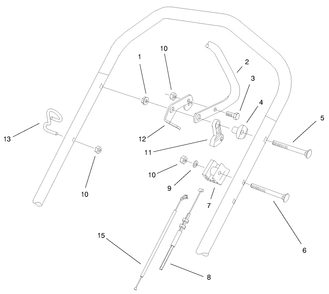 Handle Control Assembly Diagram and Parts List for 26639 8900001 - 8999999 Toro Lawn Mower