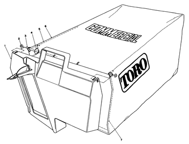Grass Bag Assembly No. 11-5609 Diagram and Parts List for 22043 3900001 - 3900964 Toro Lawn Mower