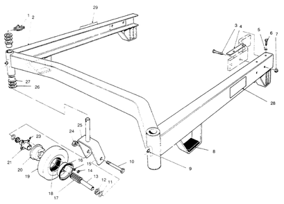 Carrier Frame Diagram and Parts List for 30767 690001 - 699999 Toro Lawn Mower