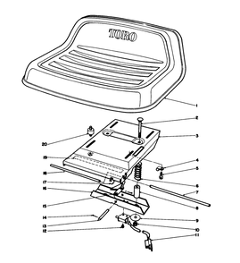 Seat Assembly Diagram and Parts List for 56175 8000001 - 8999999 Toro Lawn Tractor