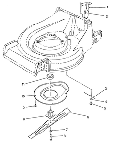 Blade Assembly Diagram and Parts List for 26625B 1000001 - 1999999 Toro Lawn Mower