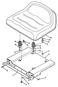 Seat & Suspension Assembly Diagram and Parts List for R3-12B602 2000001 - 2999999 Toro Lawn Tractor
