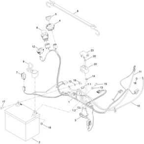 Electrical Assembly Diagram and Parts List for 75752TA 414080000 - 999999999 Toro Lawn Tractor