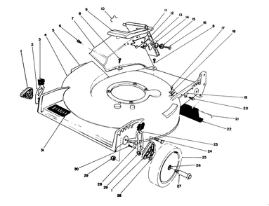 Housing Assembly Diagram and Parts List for 20531 9000001 - 9999999 Toro Lawn Mower