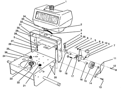 Frame Assembly Diagram and Parts List for 30165 4900001 - 4999999 Toro Lawn Tractor Accessories