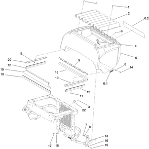 Hood Assembly Diagram and Parts List for 74274 (310000001-310999999)(2010) Toro Lawn Mower