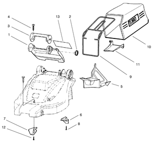 Bag And Recycling Assembly Diagram and Parts List for 21060 8900001 - 8999999 Toro Lawn Mower