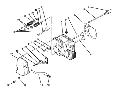 Cylinder Head/Valve/Breather Diagram and Parts List for 72045 6900001 - 6999999 Toro Lawn Tractor