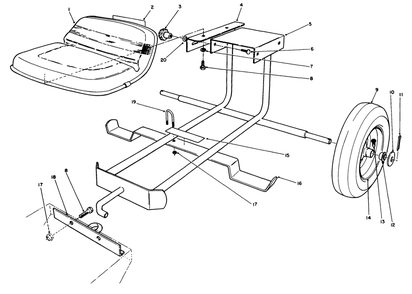 Sulky Kit Model No 30122 (Optional) Diagram and Parts List for 30117 1000001 - 1999999 Toro Lawn Tractor Accessories