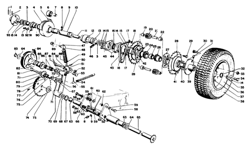 Differential And Countershaft Assembly Diagram and Parts List for 3108 2000001 - 2999999 Toro Lawn Tractor Accessories