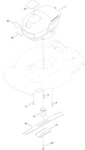 Motor Module And Blade Assembly Diagram and Parts List for 21466T 400000000 - 411699999 Toro Lawn Mower
