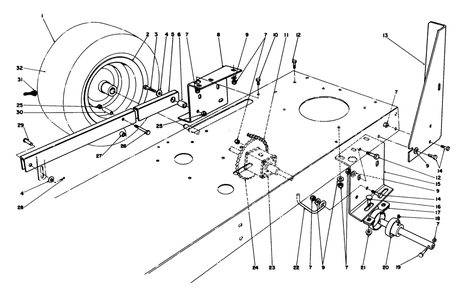 Rear Axle Assembly Diagram and Parts List for 56138 6000001 - 6999999 Toro Lawn Tractor