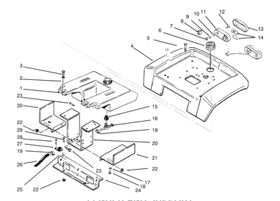Fender And Support Diagram and Parts List for 73421 5900001 - 5901046 Toro Lawn Tractor