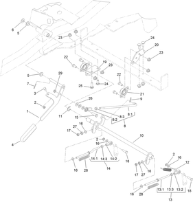 Parking Brake Assembly Diagram and Parts List for 74141 (314000001-314999999)(2014) Toro Lawn Mower
