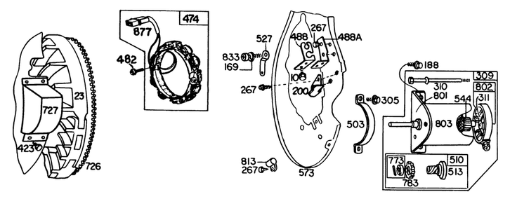 Engine Briggs & Stratton Model No. 326437-0262-01 Diagram and Parts List for 30760 00000001 - 09999999 Toro Lawn Tractor
