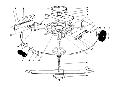 Cutting Deck Diagram and Parts List for 57351 7000001 - 7999999 Toro Lawn Tractor