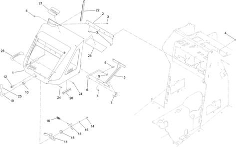 Hood Assembly Diagram and Parts List for 22327HD 401900000 - 401999999 Toro Lawn Tractor Accessories