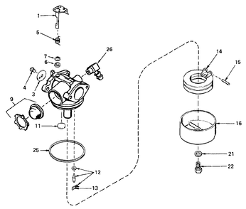 Carburetor No. 632050 Diagram and Parts List for 10500 1000001 - 1999999 Toro Lawn Mower