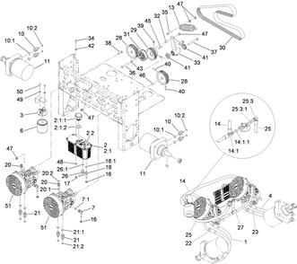 Hydraulic Assembly Diagram and Parts List for 74296 (311000001-311999999)(2011) Toro Lawn Mower