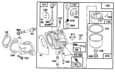 Engine Briggs & Stratton Model 283707-0156-01 Diagram and Parts List for 71201 6900001 - 6999999 Toro Lawn Tractor