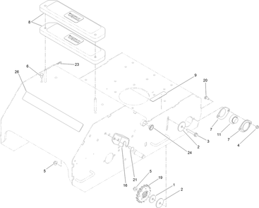 Idler Sprocket And Weight Assembly Diagram and Parts List for 33516 (315000001-315999999)(2015) Toro Aerator