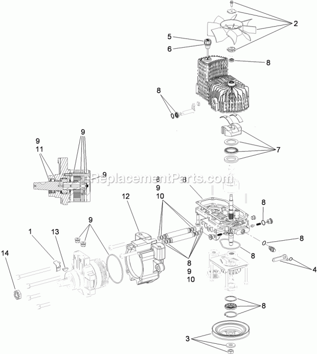 Lh Hydro Assembly No. 116-1324 Diagram and Parts List for 74915CP 311000001-311999999 Toro Lawn Mower