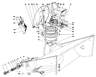 Chute Assembly Diagram and Parts List for 30570 90001 - 99999 Toro Snow Blower