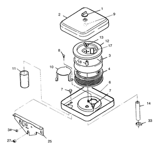 Air Cleaner Diagram and Parts List for 74140 690001 - 699999 Toro Lawn Tractor