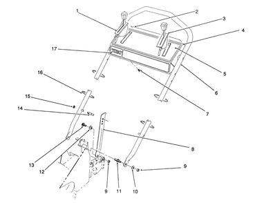 Handle Assembly Diagram and Parts List for 26620BF 1000001 - 1999999 Toro Lawn Mower
