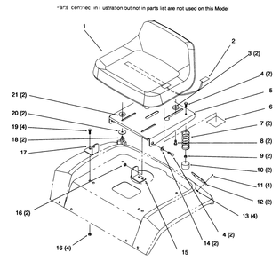 Seat Diagram and Parts List for 72085 6900001 - 6999999 Toro Lawn Tractor