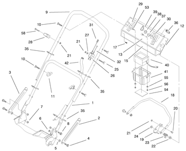 Handle Assembly Diagram and Parts List for 20495 8900001 - 8999999 Toro Lawn Mower