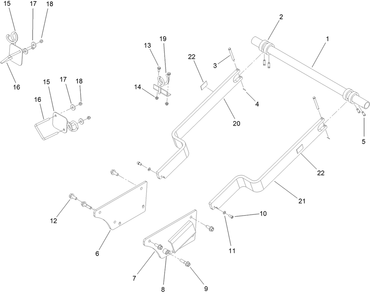 Reel Carrier Assembly Diagram and Parts List for 25538E  Toro Lawn Tractor Accessories
