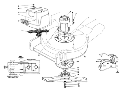 Motor & Blade Assembly Diagram and Parts List for 20564C 9000001 - 9999999 Toro Lawn Mower