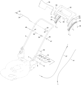 Handle Assembly Diagram and Parts List for 21773 413000000 - 999999999 Toro Lawn Mower
