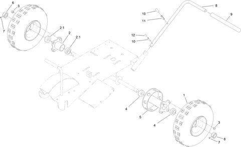 Brake And Wheel Assembly Diagram and Parts List for 22600HD 400000000 - 401999999 Toro Stump Grinder