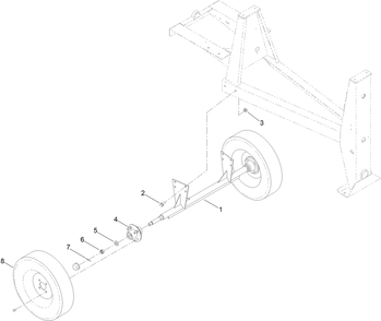 Axle Assembly Diagram and Parts List for 68004 322000001 - 322999999 Toro Cement Mixer